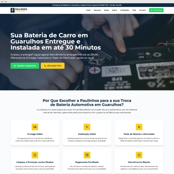 Site Paulinhos Baterias Automotivas